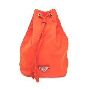 Prada TESSUTO Drawstring Pouch Men,Women Nylon,Leather Pouch Orange